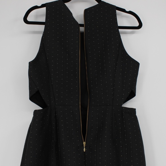 MADEWELL NWT Black Dress Gold Dots Pockets Sleeveless Tank Size 6 - Picture 2 of 16